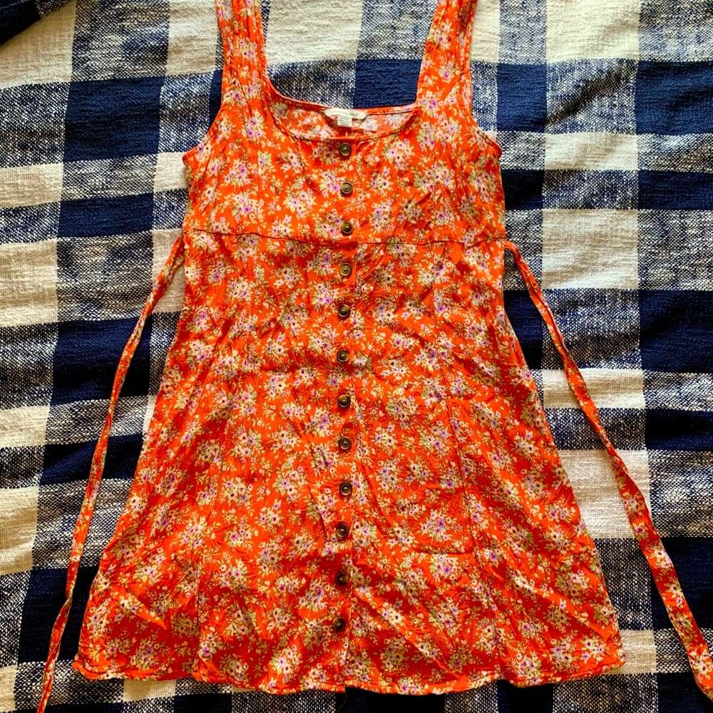 American Eagle Orange Mini Dress M Bright Cutsey Whimsical